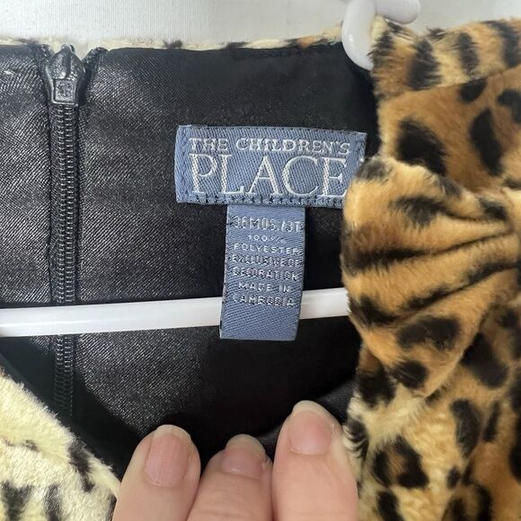 The Children’s Place Leopard Print 3T Faux Fur Sleeveless Dress Holiday Party - Picture 4 of 4